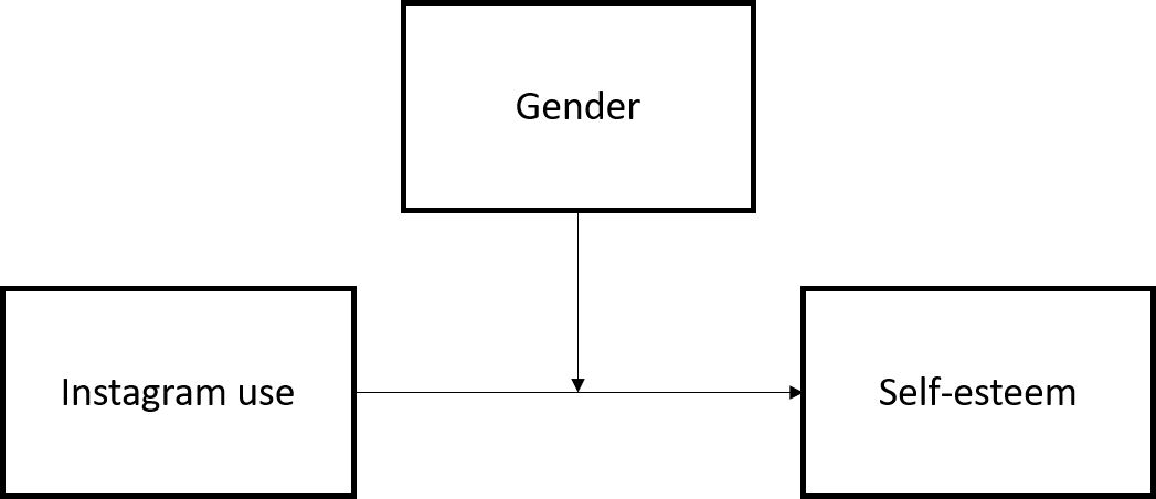 Gender moderating the relationship between Instagram use and self-esteem